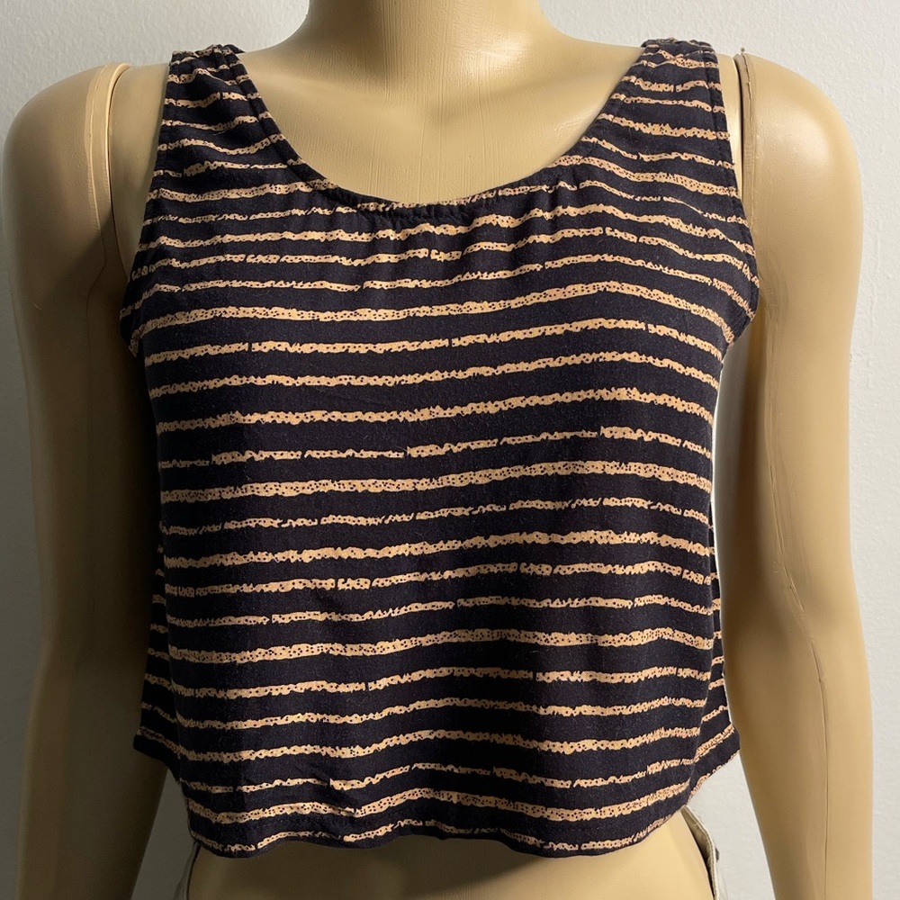Necessary Clothing Black & Peach Crop top